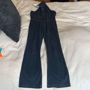 High-Rise Black Boot-Cut Jumpsuit